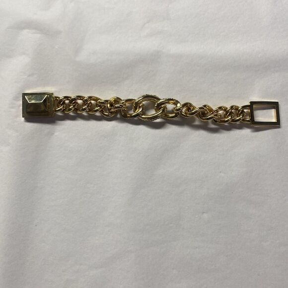 Goldtone large Cuban link Bracelet - Picture 6 of 6